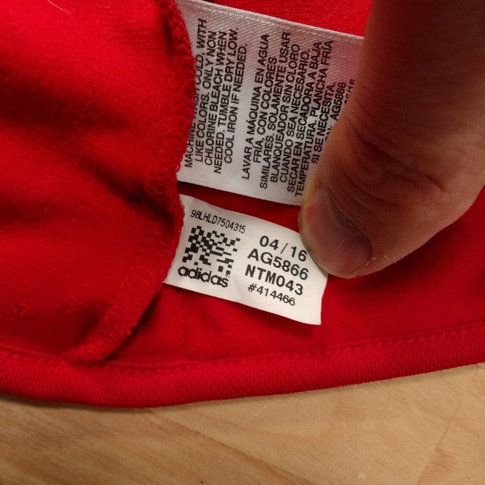 Adidas Red Track Jacket Kids Toddler Size 9 Months - Picture 3 of 5